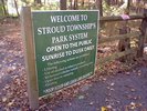 A sign referring to "Stroud Township's Park System"