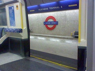 The London Underground going into Heathrow Terminal 4