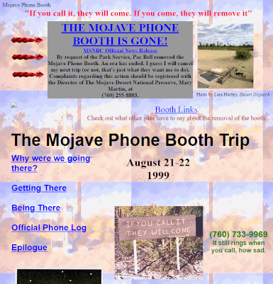 A site someone made about a pilgrimage to the Mojave Phone Booth