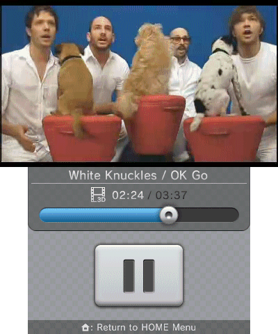 A screenshot from the 3DS app for the White Knuckles video