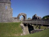 This long bridge over some kinda dry moat into Ogmore