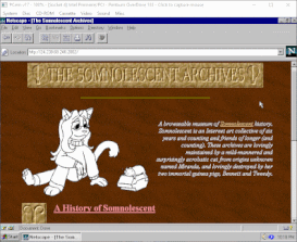 Netscape 3.0 previewing the new archives.somnol