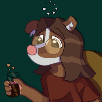Cammy staring into a glass of Freeway Cola
