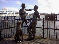 A statue over the water