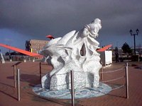 A statue outside the Norwegian Church