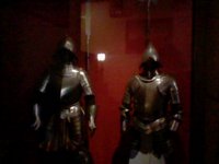 Suits of armor from the Firing Line museum downstairs of the main lodgings