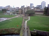The walk through the castle from the stairs of the keep