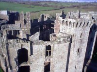 A top view of Raglan Castle