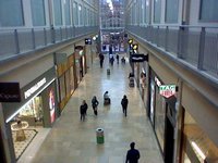 The view from the Queens Arcade balcony