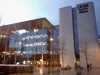 The BBC Cymru building at night