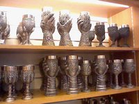 Decorative chalices at the gift shop