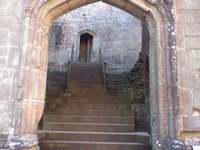 Up the stairs to one of the still-intact towers