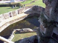 A view of the moat from the center tower