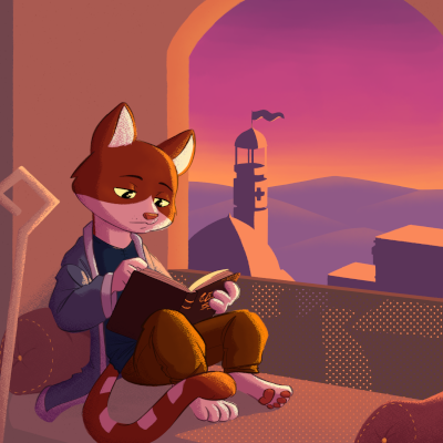 A studying desert Maldwyn, deep in thought, drawn by Savannah for my birthday!