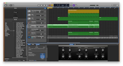 GarageBand, with a WIP recreation of one of the Isolated Together tracks loaded into it