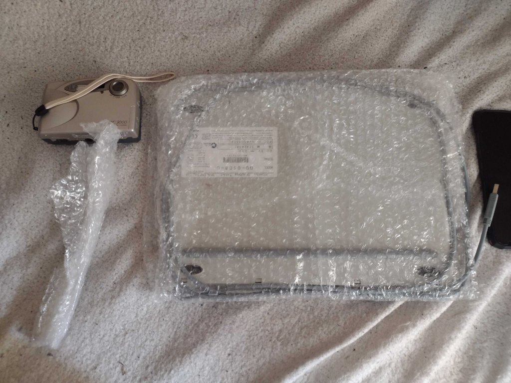 The Mustek and Intuos in bubble wrap