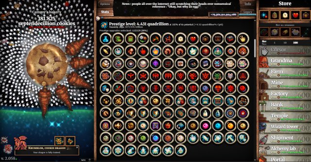 My Cookie Clicker game at current