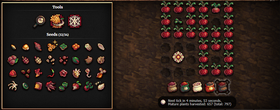 The garden in Cookie Clicker