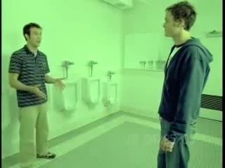 Derrick and Will in the bathroom